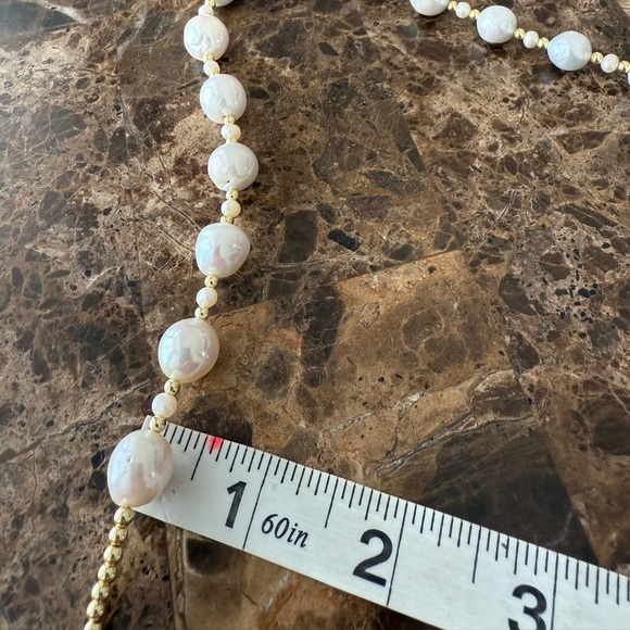 Elegant Pearl and Blue Murano Evil Eye Necklace & one Hair Clip - Picture 3 of 9